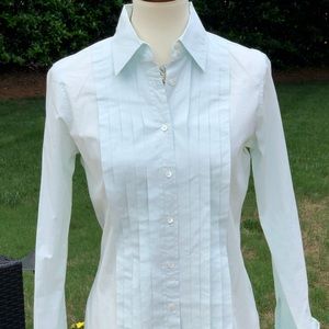 J. Crew Light Blue Pleated Blouse